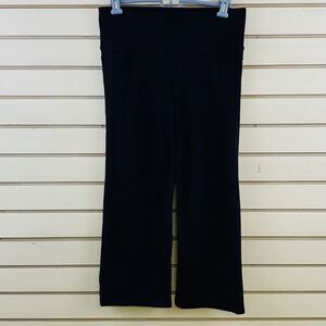 Womens M Athleta‎ Power Up Capri Leggings Black 22" Inseam Split Hem